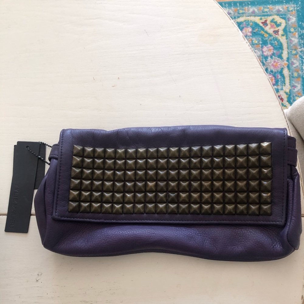NWT Purple Tylie Malibu studded clutch